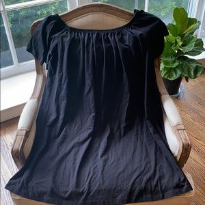 Black off the shoulder short sleeve top